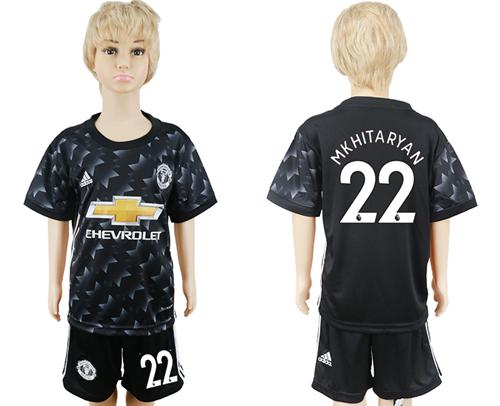 Manchester United #22 Mkhitaryan Away Kid Soccer Club Jersey